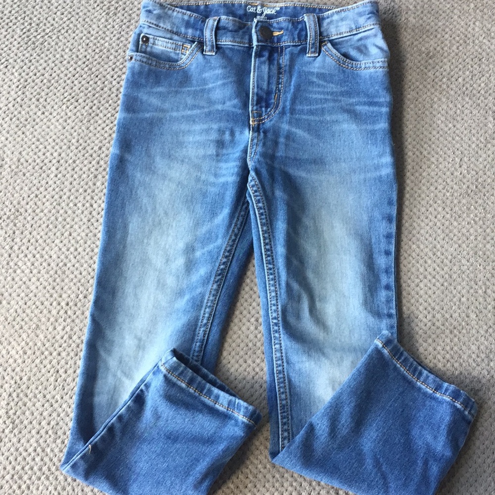 Boys light wash skinny jeans